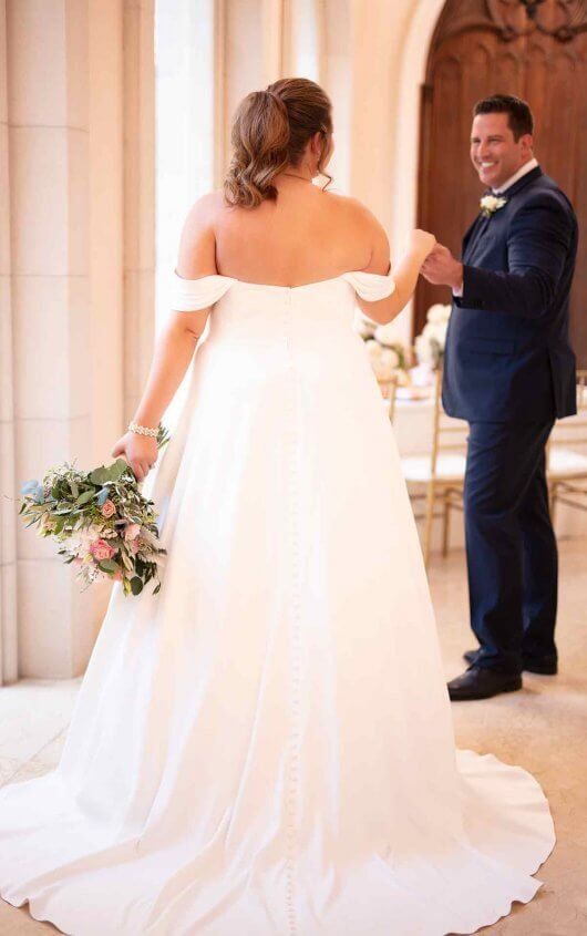 Simple Satin Plus Size Wedding Dress | Stella York Wedding Gowns .