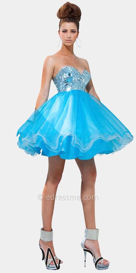 Short poofy prom dress | Puffy prom dresses, Prom dresses short .