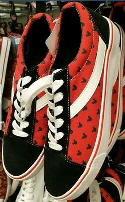 Disney Mickey Mouse ladies Red Polka Print Trainer Canvas shoes .