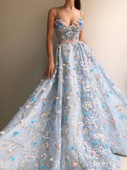Best ball gown of this year. 3D flower appliqued Prom Dresses 2019 .