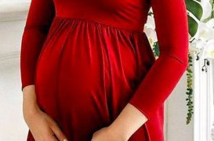 This maternity dress is absolutely stunning! And that deep red .
