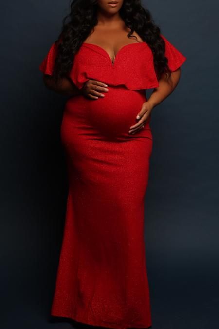 Jennifer Sparkle Gown | Plus size maternity dresses, Red maternity .