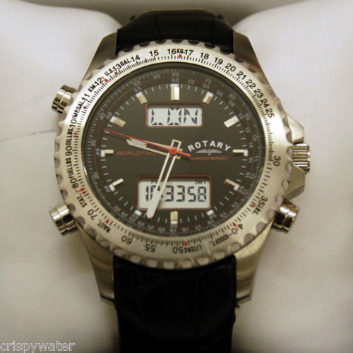 Men's Watches - ROTARY Chronospeed World Time Gents Watch*RARE .