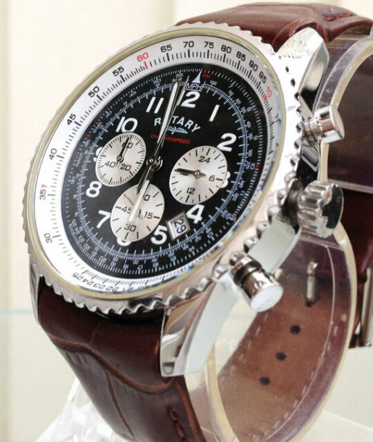 Rotary GB03351 Chronospeed Chronograph Brown Leather Strap .