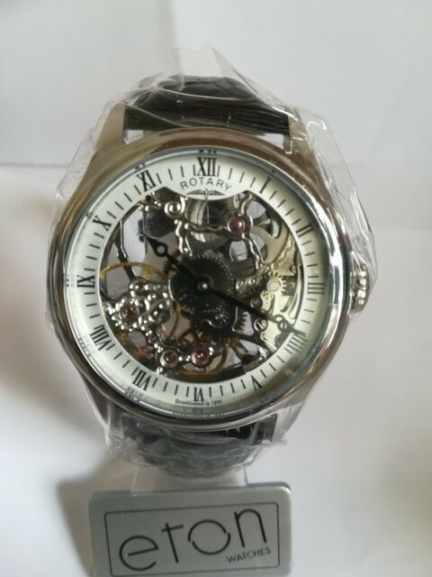Rotary Vintage Mens Skeleton Dial Watch GS 02521 06 for sale .