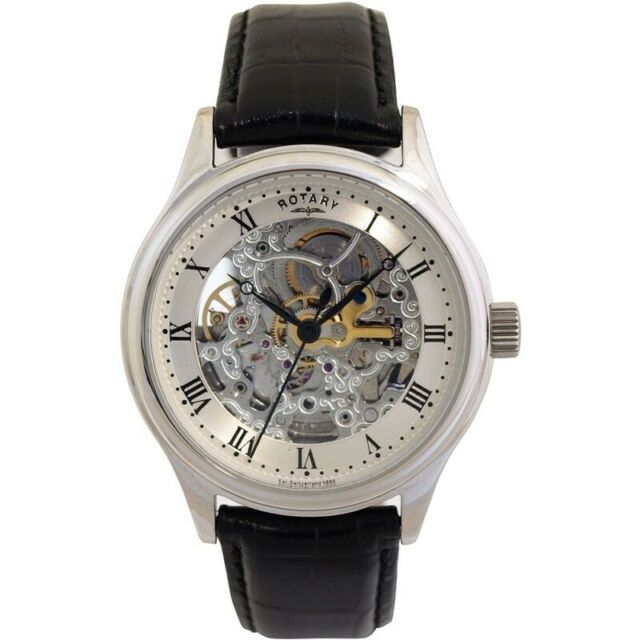 Gents Rotary Automatic Skeleton Dress Watch Gs02518/06 100 Genuine .