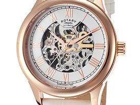 Rotary Automatic Skeleton Watch for Women | Watches women black .