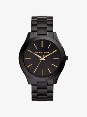 Slim Runway Black Stainless Steel Watch | Michael Ko