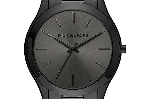 Michael Kors Unisex Slim Runway Black Ion-Plated Stainless Steel .