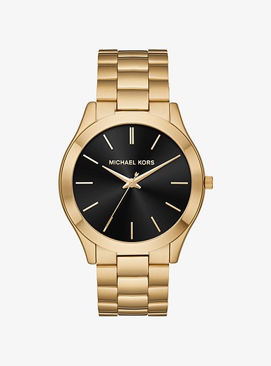 Oversized Slim Runway Gold-tone Watch | Michael Ko