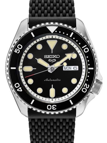 Seiko 5 Sports Automatic 24-Jewel Watch with Black Dial #SRPD