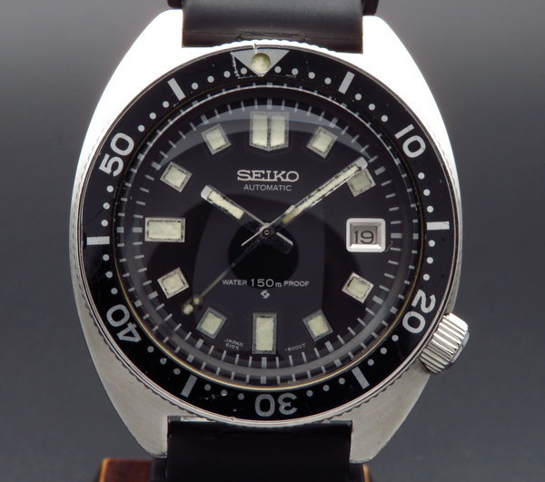 Seiko 6105-8000 Diver 2nd Model First Type 1968 Vintage Automatic .