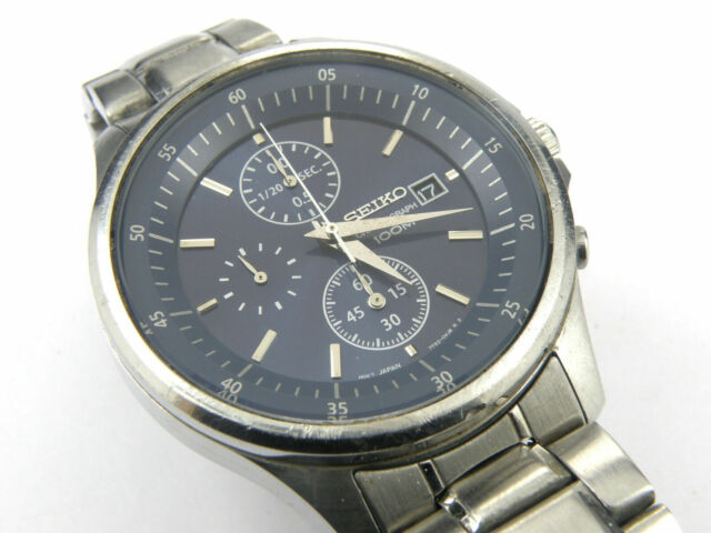 Seiko Mens Chronograph Black Dial Bracelet Watch 7t92-0ny0 for .