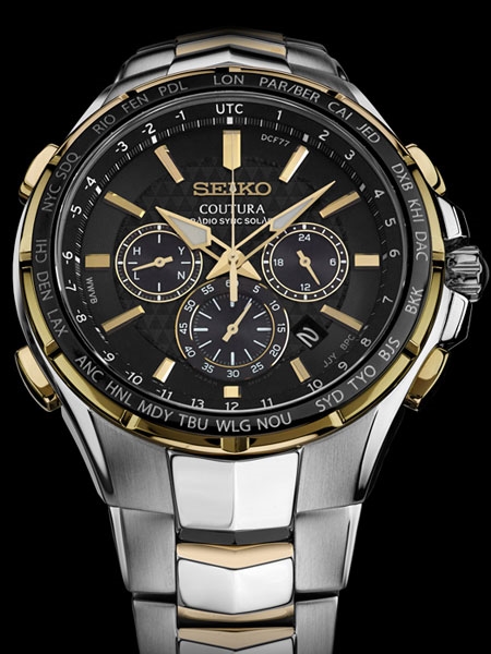 Seiko Radio-Controlled, Solar Powered Chronograph Watch with 45mm .