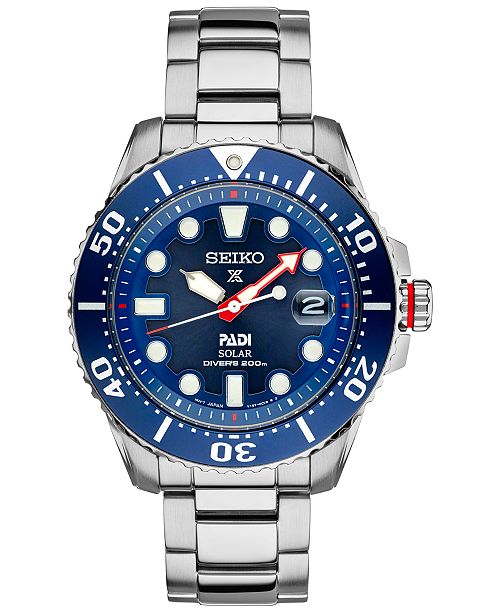 Seiko Men's Prospex Solar Diver PADI-Edition Stainless Steel .