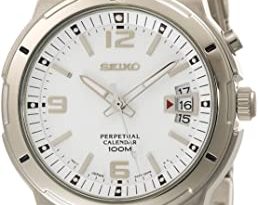 Amazon.com: Seiko Men's SNQ075 Perpetual Calendar Silver-Tone .