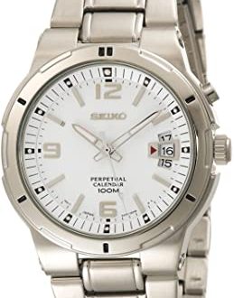 Amazon.com: Seiko Men's SNQ075 Perpetual Calendar Silver-Tone .