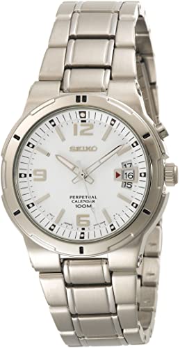 Amazon.com: Seiko Men's SNQ075 Perpetual Calendar Silver-Tone .