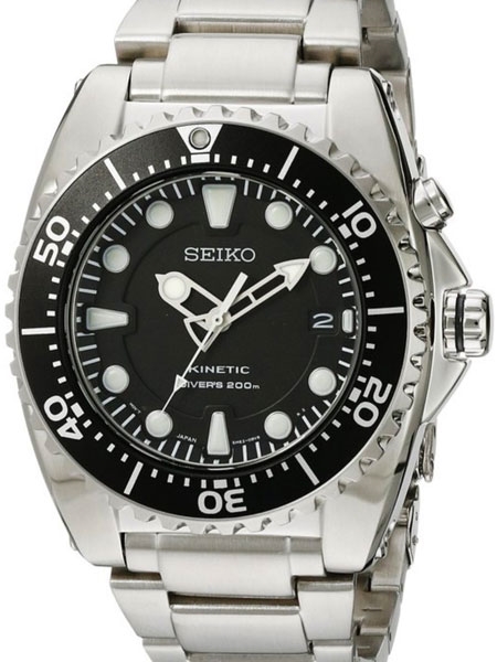 Seiko Prospex Kinetic Dive Watch with 42.5mm case, luminous hands .