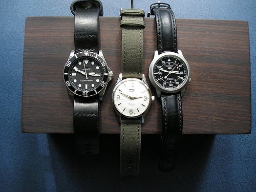 My favourite three watches. From left: * Seiko SKX031 on .