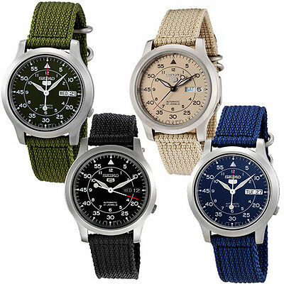 Seiko 5 MILITARY NEW Automatic Day Date Watch SNK803 SNK805 SNK807 .