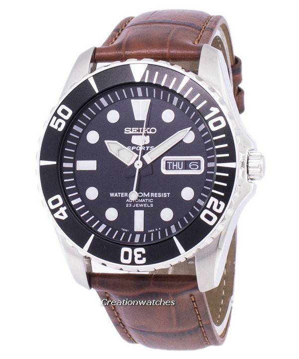 Seiko 5 Sports Automatic Ratio Brown Leather SNZF17K1-LS7 Men's Wat