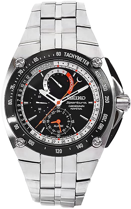 Amazon.com: Seiko Men's SPC047 Sportura Stainless Steel Black .