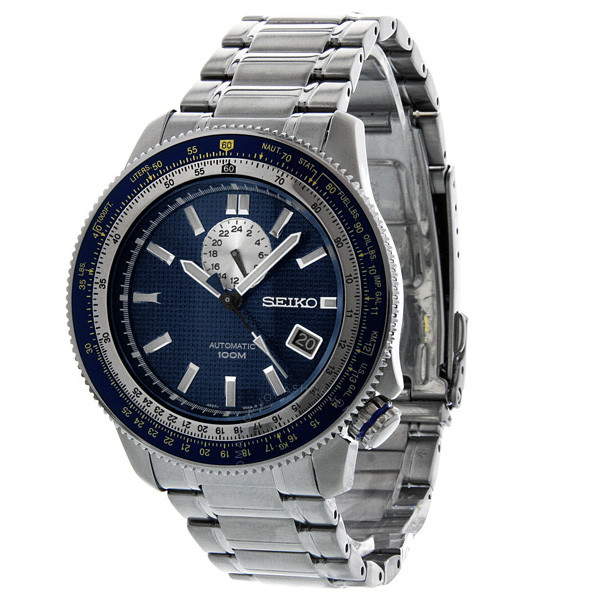 Seiko Superior Automatic GMT Blue Dial Stainless Steel Men's Watch .