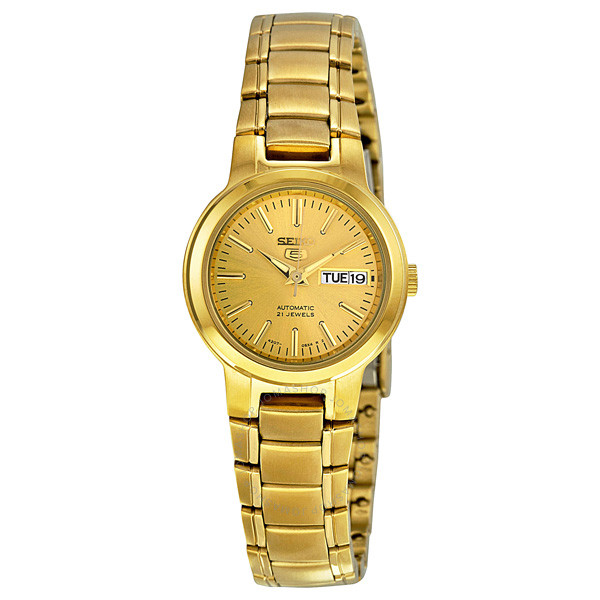 Seiko Series 5 Automatic Gold Dial Ladies Watch SYME46 - Seiko 5 .