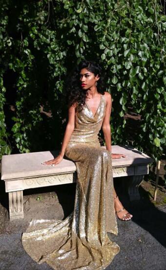 Gold Sequin Prom Dress ,Long Prom Dress with by prom dresses on Zibb