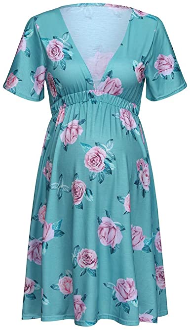 Yaseking Sexy Maternity Dresses, Womens V-Neck Floral Pregnant .