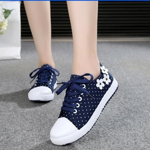 New Women Canvas Shoes Casual Lace-Up Cute Spring Candy Colors .