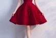 Off Shoulder Wine Red Short Beaded Homecoming Dress, Short Prom .