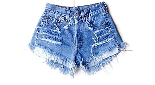 Amazon.com: Levis high waisted denim shorts distressed frayed jean .