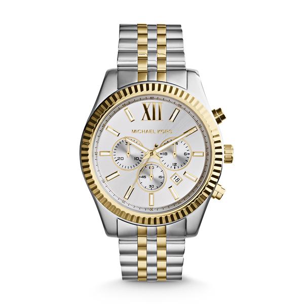 Michael Kors Lexington Silver and Gold-Tone Watch | Little Switzerla