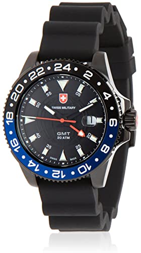 Amazon.com: CX Swiss Military GMT Nero Scuba Swiss Watch PVD Case .