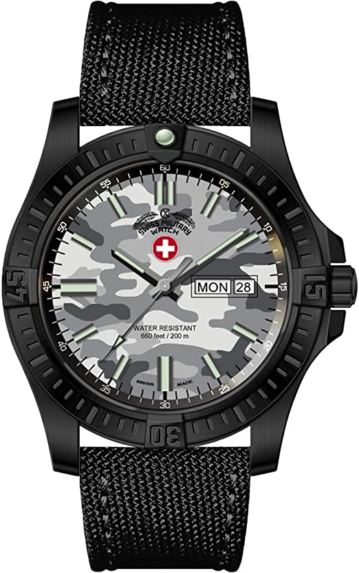 Amazon.com: Swiss Military Watch Desert Storm 3100 Grey Camo Dial .