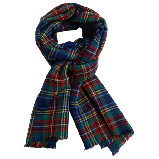 BLUE TARTAN IN CASHMERE AND SILK - CASHMERE CULTU