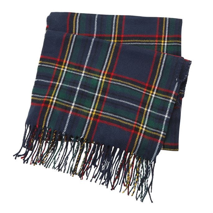 Woven Tartan Plaid Scarf Wrap in Navy Shop Mud Pie Now! | Mud P