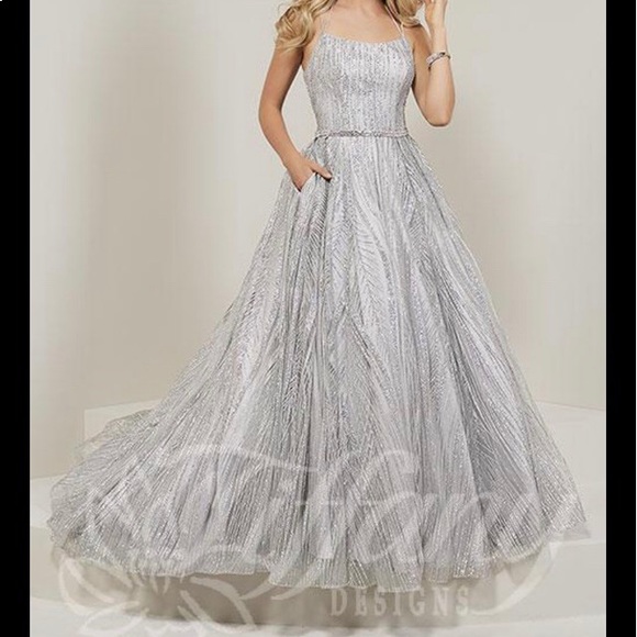 Tiffany Designs Dresses | Tiffany Prom Dress Size 02 Silver Ball .