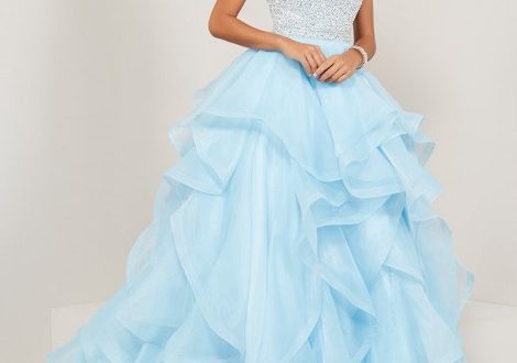 Tiffany Designs 16338 Ruffled Organza Prom Dress: French Novel