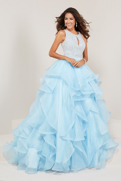 Tiffany Designs 16338 Ruffled Organza Prom Dress: French Novel