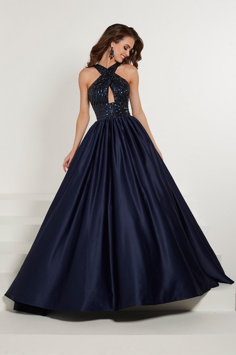 Tiffany Designs 16327 Beautiful Keyhole Prom Gown: French Novel