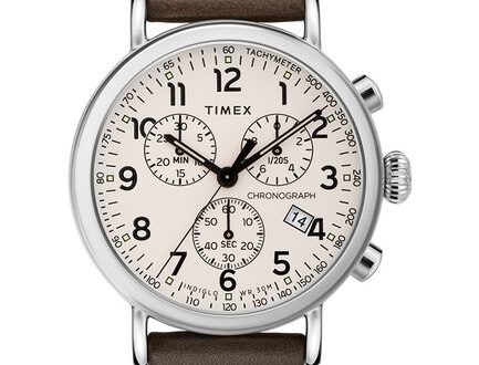 Standard Chronograph 41mm Leather Strap Watch - Timex