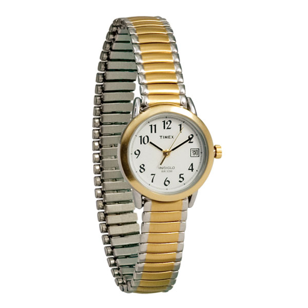 Timex Indiglo Watch Ladies Gold with Expansion Ba