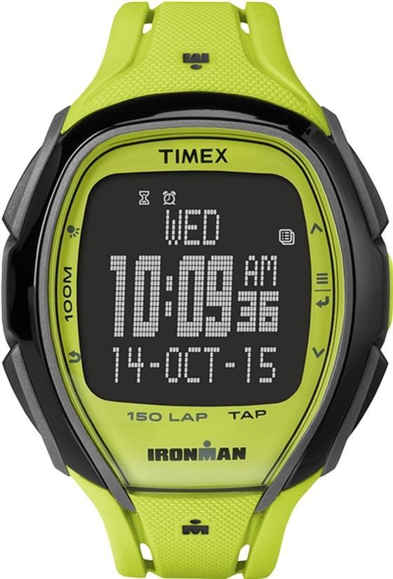 Men's Timex Ironman Sleek 150 Full Yellow Silicone Band Watch .