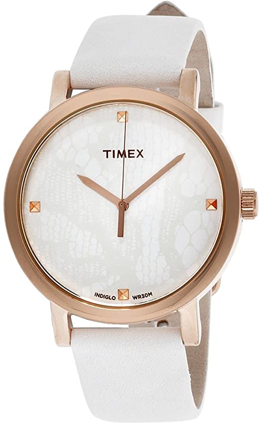 Amazon.com: Timex Originals White Dial Leather Strap Ladies Watch .