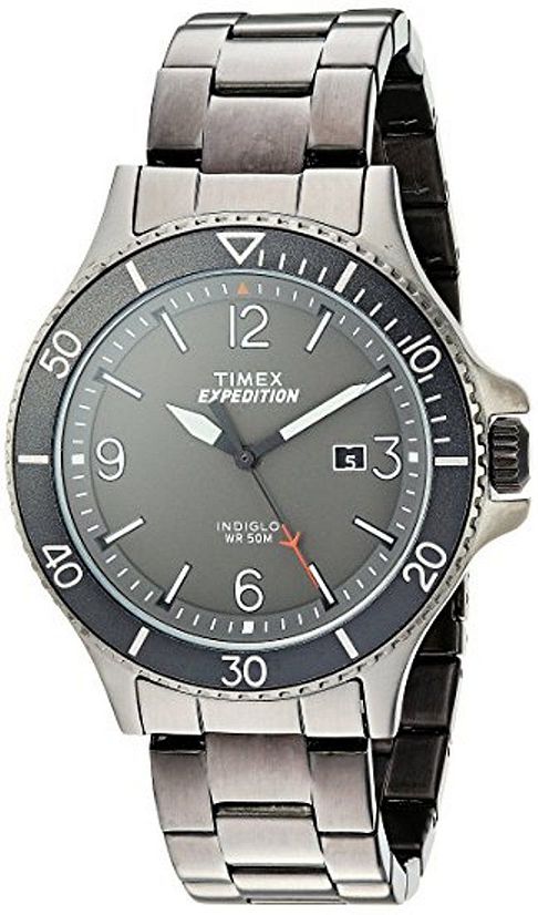 Men's Timex Expedition Ranger Grey Steel Link Band Watch .