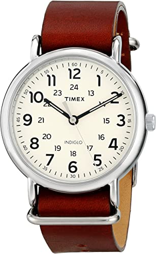 Amazon.com: Timex Unisex T2P495 Weekender 40mm Brown Leather Slip .