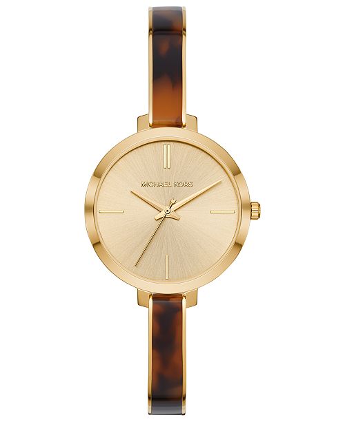 Michael Kors Women's Jaryn Gold-Tone Stainless Steel & Tortoise .